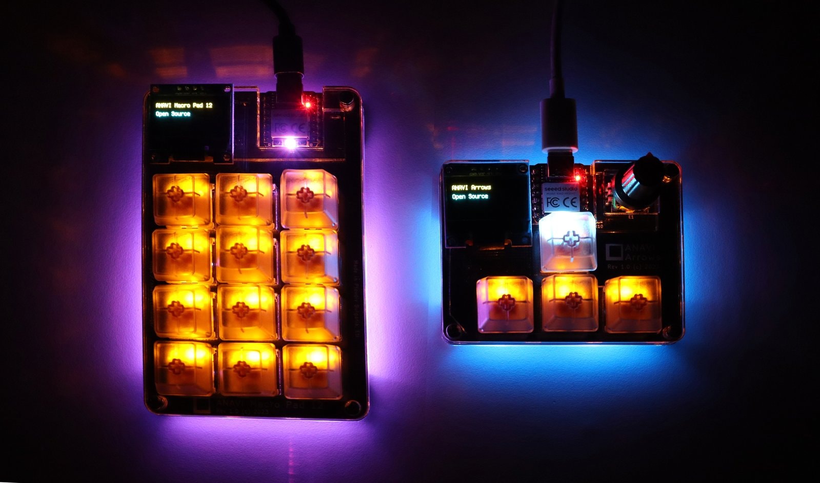 ANAVI、Seeed XIAO RP2040とSeeed Fusionを搭載したCircuitPythonプログラマブルMacro Pad 12＆Arrowsメカニカルキーボードを発売（クラウドファンディング）