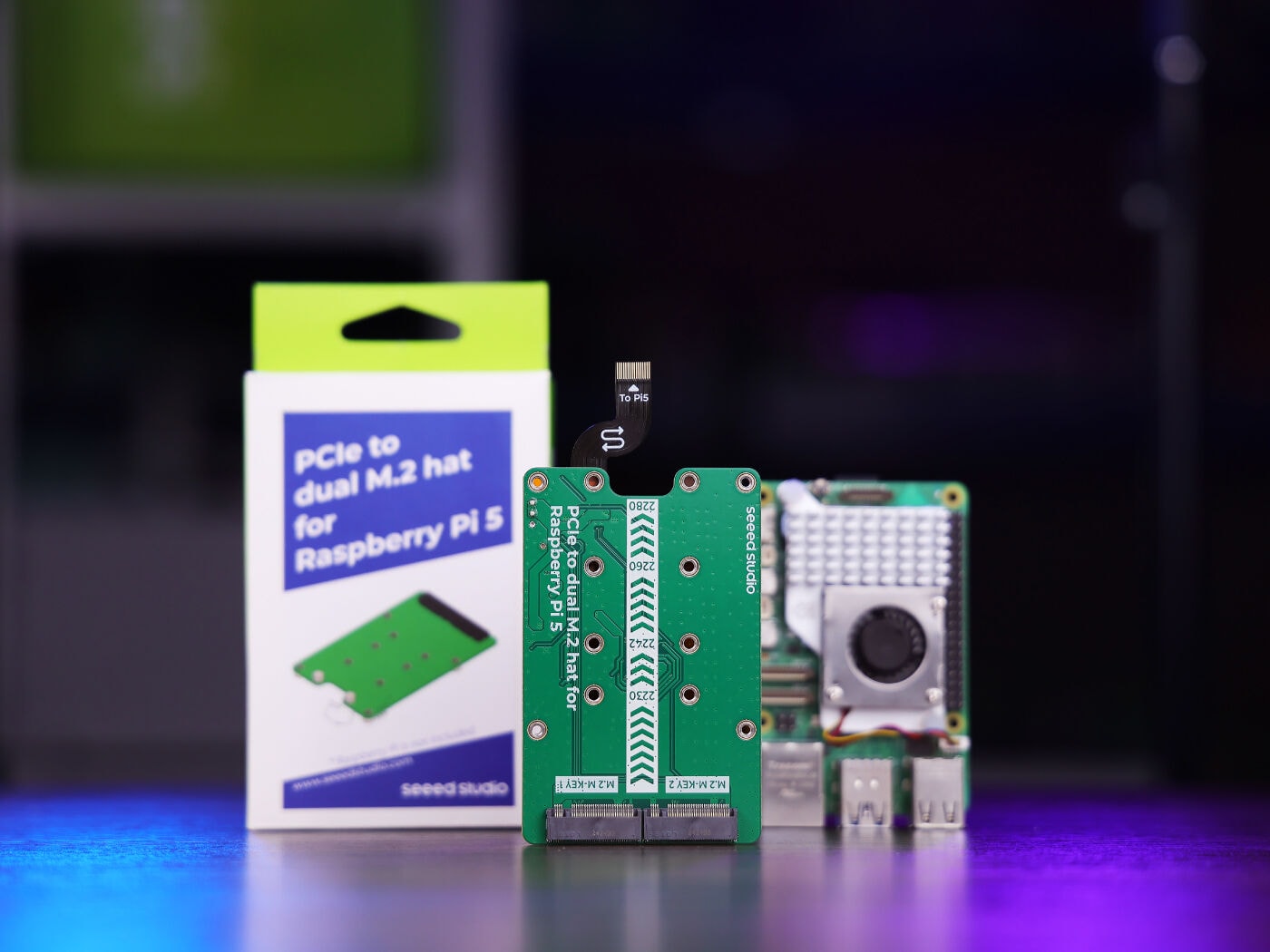 Raspberry Pi 5用PCIe2.0-デュアルM.2ハット